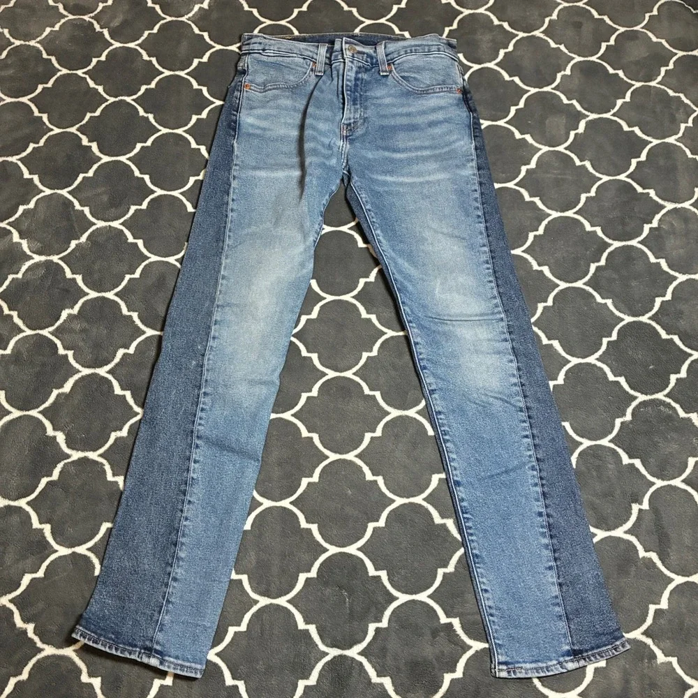Levis 511 Slim Fit Jeans Mens 28x30 Two Tone Blue Denim Contrast Side Stripe